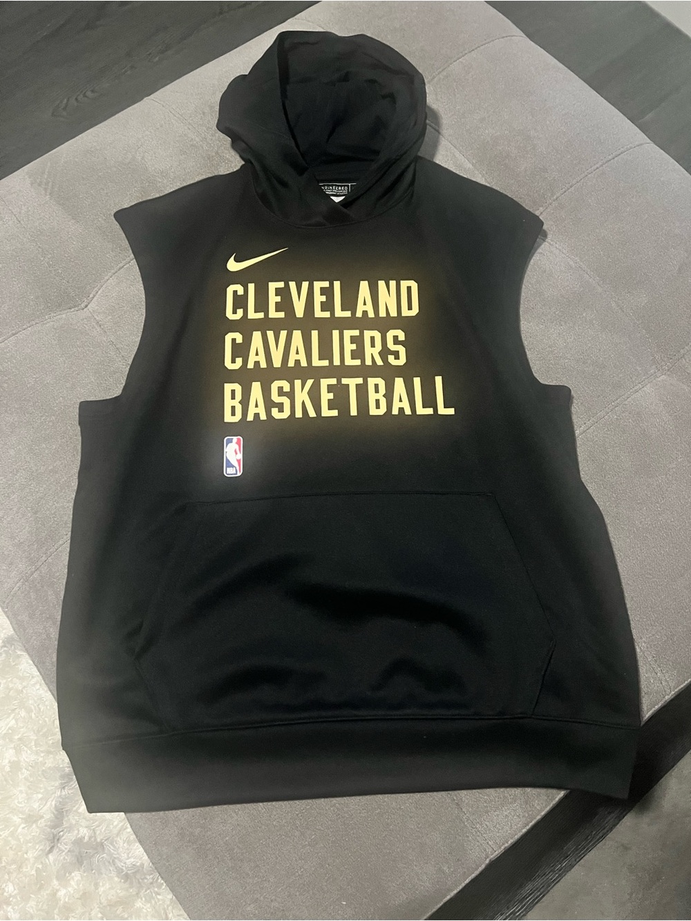 NBA Cleveland Cavaliers Black and Gold Sleeveless Hoodie